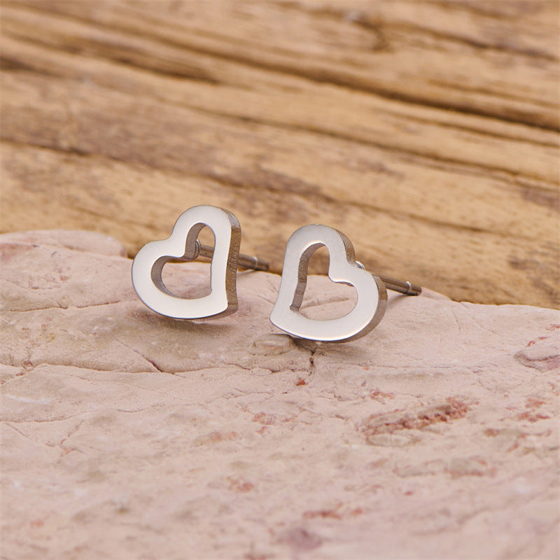 Wholesale Irregular heart stainless steel hollow earrings